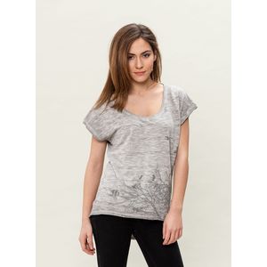 Damen Garment Dyed T-Shirt - grey