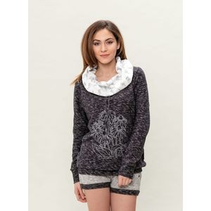 Damen Schalkragen Sweater - black/grey
